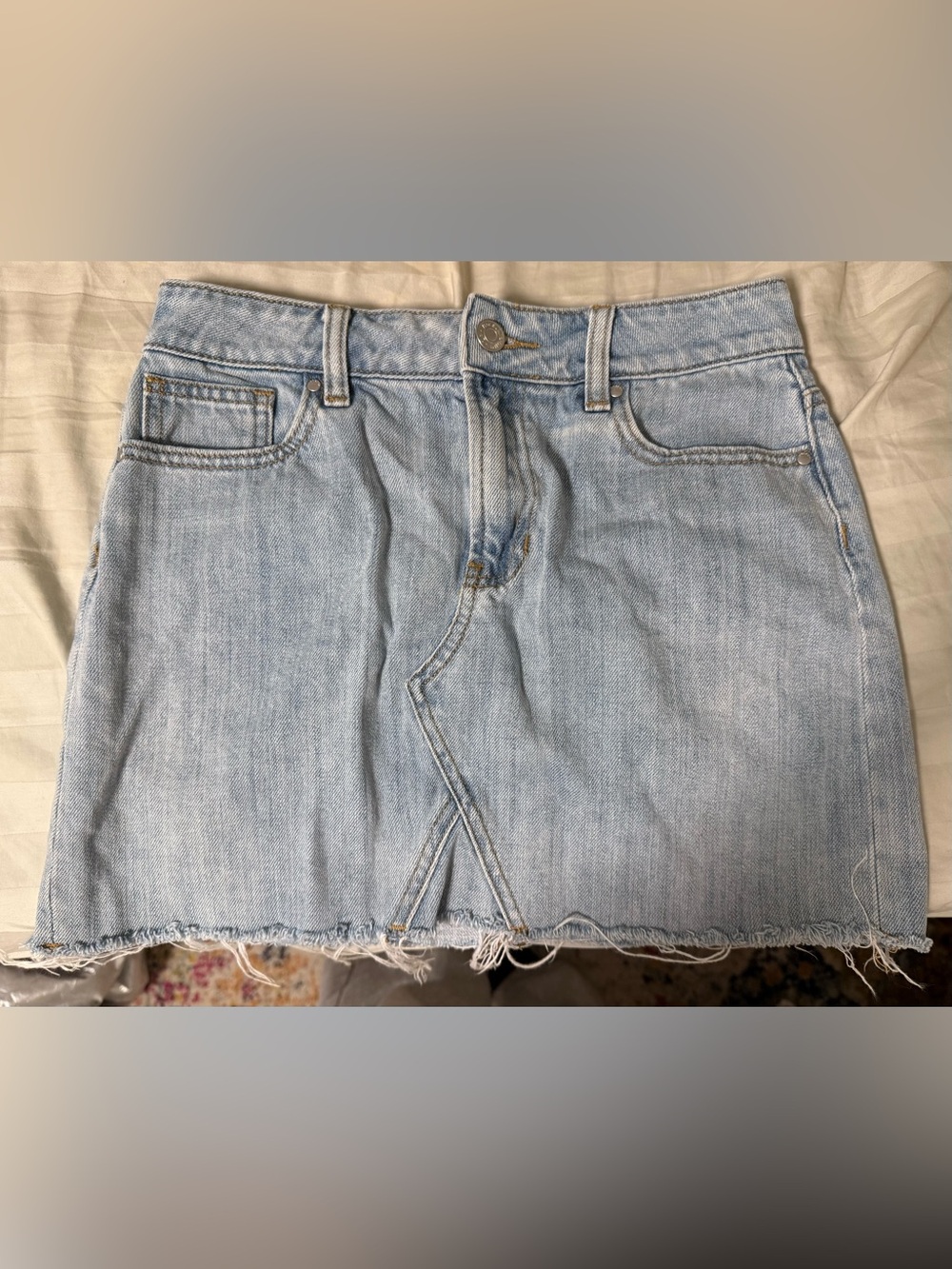Light Wash Denim Mini Skirt